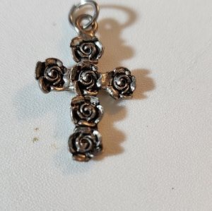 Rose cross pendent